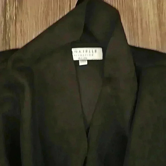 Womens Bagatelle Collection Black Suede Leather Look Cardigan Medium - Picture 2 of 5